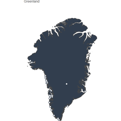 Example of geocoding with point geometry: Greenland