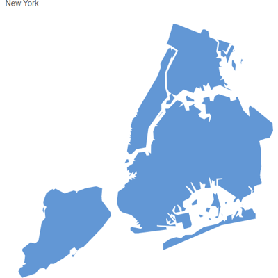 Example of geocoding of cities: New York City