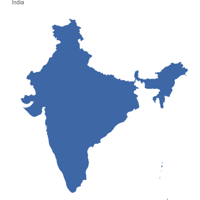Example of geocoding of countries: India