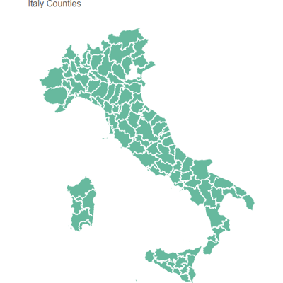 Example of geocoding of counties: Italy